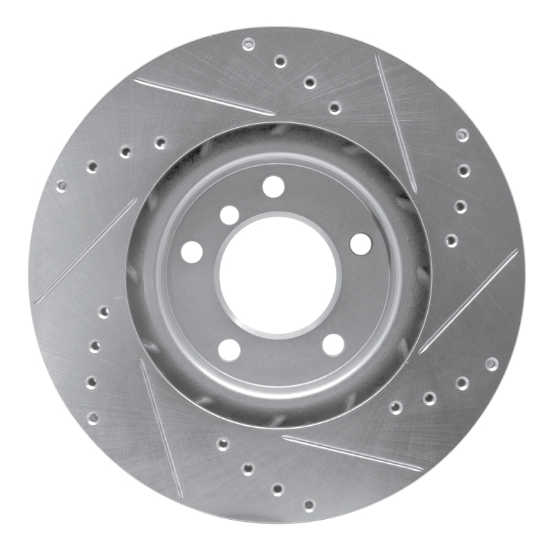 BMW Z3 Brake Rotor (1) - Right Front - R1 Concepts - Drilled & Slotted - Silver - `95-`02